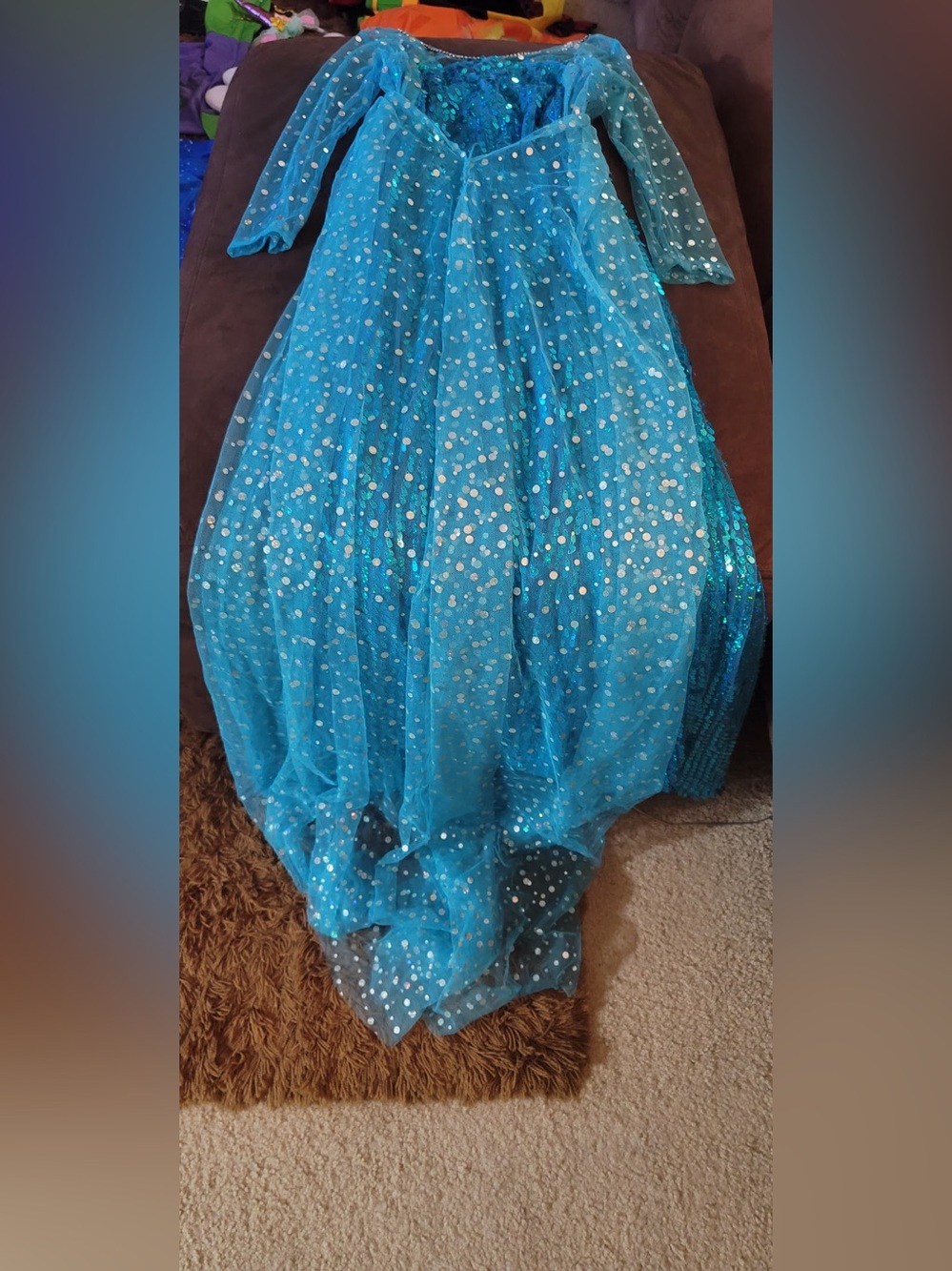 Princess Elsa Sparkling Blue Sequin Tulle Gown